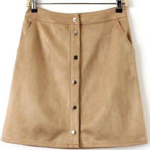 FAUX SUEDE MINI SKIRT